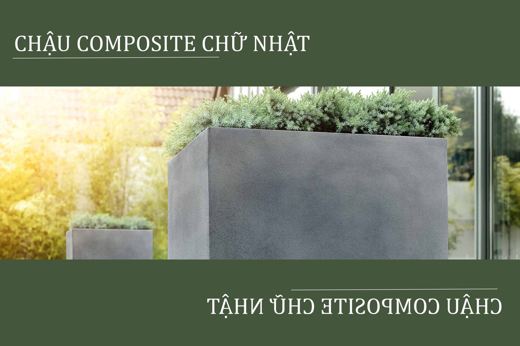 Chậu composite chữ nhật